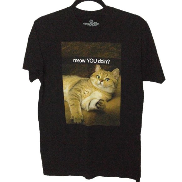 Goodie Two Sleeves Tops - New Meow you doin? Cat Tee Sz Med